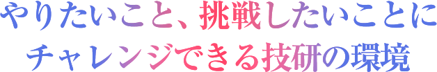 やりたいこと、挑戦したいことにチャレンジできる技研の環境